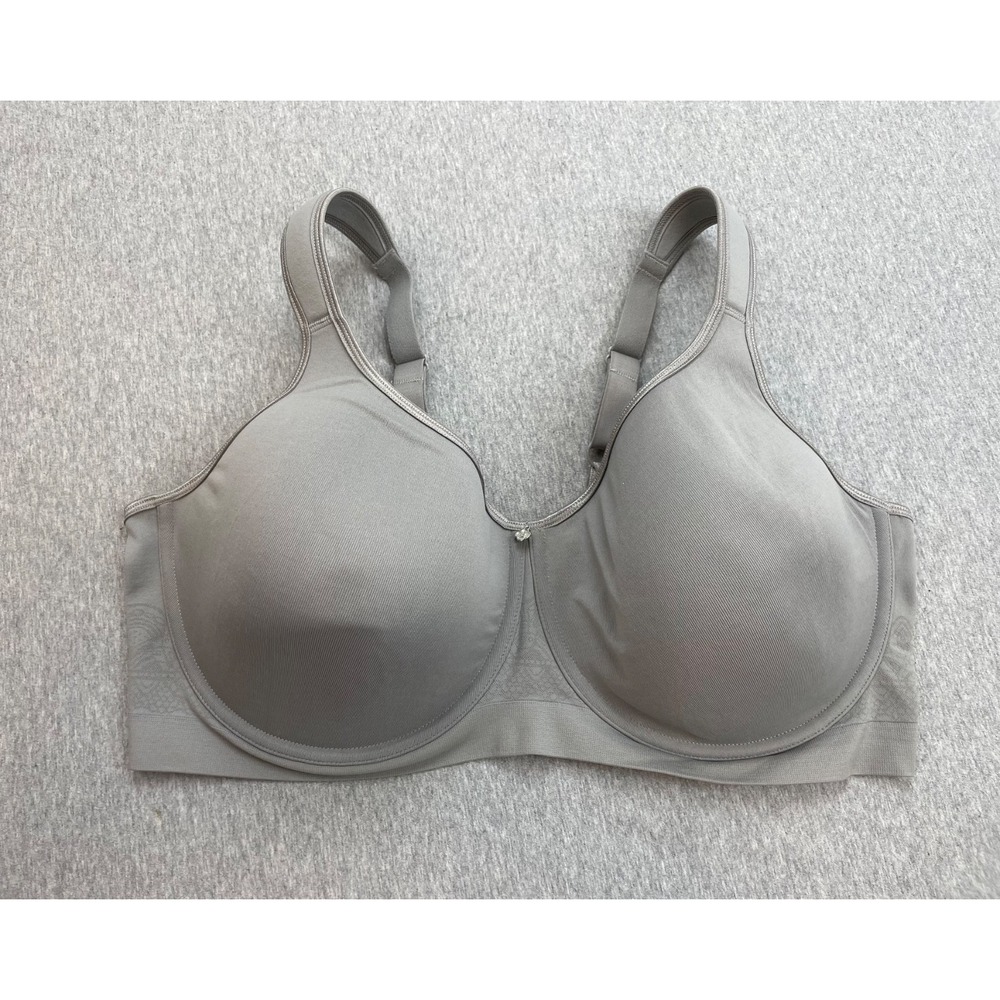 Breezies Bra Womens 44D Gray Seamless Lined Underwire Adjustable Strap